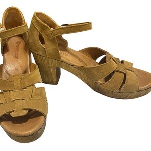 Eric Michael Tan Suede Platform Sandals